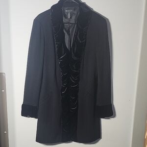 INC International Concepts Black Velvet-Trimmed Blazer